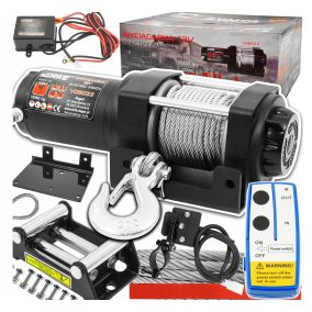 Elektromos csörlő 12V, 3500kg, 12m acélkötél VERKE