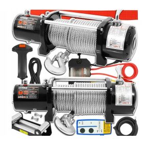 Elektromos csörlő 12V, 5440kg, 24m acélkötél VERKE