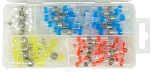 Hőre zsugorodó cső készlet, középen bádoggyűrűvel 100db-os