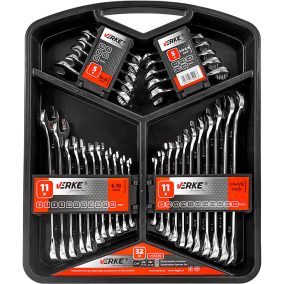   Csillag-villás kulcs készlet 6-19mm,1/4"-7/8" 32-részes PREMIUM VERKE