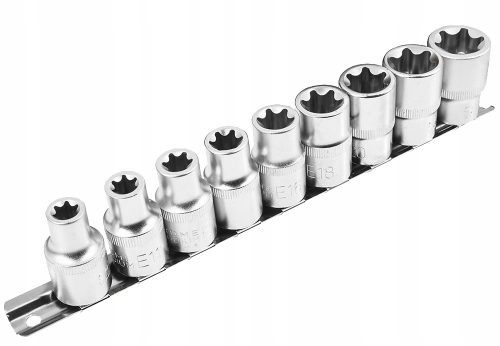 Torx dugókulcs klt. 1/2" E10-E24 9db-os