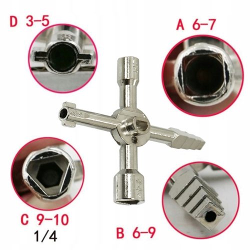 10in1 multifunkcionális kulcs, elektromos panelekhez, gázdobozokhoz, liftekhez, csaptelepekhez VERKE