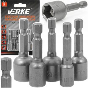 Mágneses dugókulcs klt. 5db-os 6–13mm , 1/4” VERKE