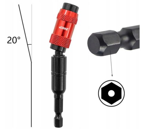 Mágneses HEX adapter csavarhúzóhoz, 0-20° dőlésszög VERKE
