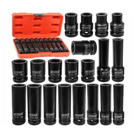   Gépi dugókulcs klt. 20db-os, hosszú/rövid 1/2" 10-19 mm