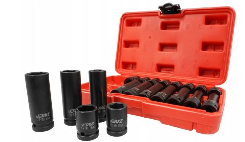 Gépi dugókulcs klt. 20db-os, hosszú/rövid 1/2" 10-19 mm