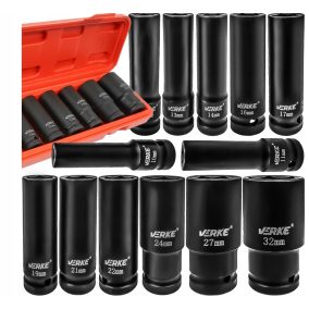   Hosszú dugókulcs klt. 13db-os ütvecsavarozóhoz 1/2" 10-32mm VERKE