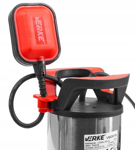 Búvárszivattyú úszókapcsolóval, szennyezett és tiszta vízhez 550W VERKE