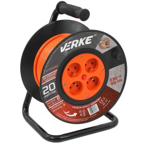   Kábeldob 3x1,0mm , 4db aljzattal, hosszabbítókábel 20m VERKE