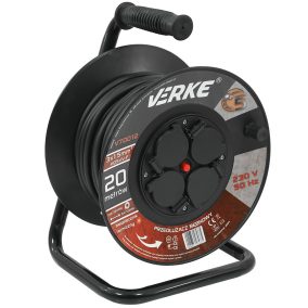   Kábeldob 3x1,5mm , 4db hermetikus aljzattal, hosszabbítókábel 20m VERKE