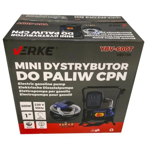 Üzemanyag szivattyú mérőórával, 600W, 40L/perc VERKE