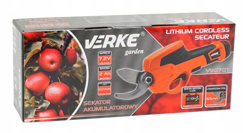 Akkumulátoros metszőolló 7.2V, 2.0Ah VERKE GARDEN *A