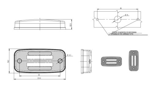 Ledes szélességjelző sárga