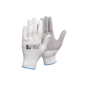 Védőkesztyű 8" WHITE pöttyös