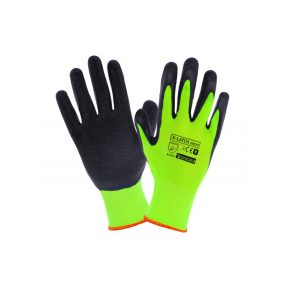 Védőkesztyű 10 LATOS NEON, latex.