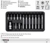 Kulcs klt., 15 db-os TORX C.V. T20-T55 YATO (R5)