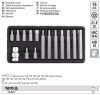 Kulcs klt., 15 db-os TORX SECURITY C.V. T25-T55 (furattal) YATO (R2)