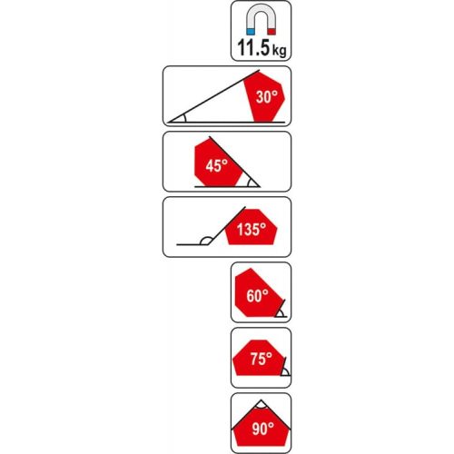 Mágneses, hegesztő szögvas 64x95x14 (K6/12)