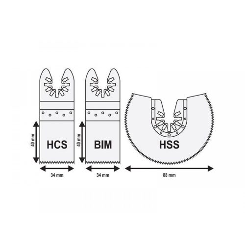 Fűrészlap készlet 3 részes multifunkciós géphez YATO