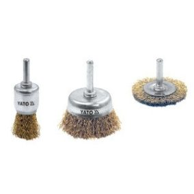 Drótkefe, csapos, 3 db-os készlet (2x50mm, 1x20mm)YATO