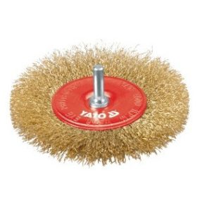 Tárcsás drótkefe 100 mm, nyéllel YATO