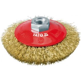 Tarcsás drótkefe 100 mm réz