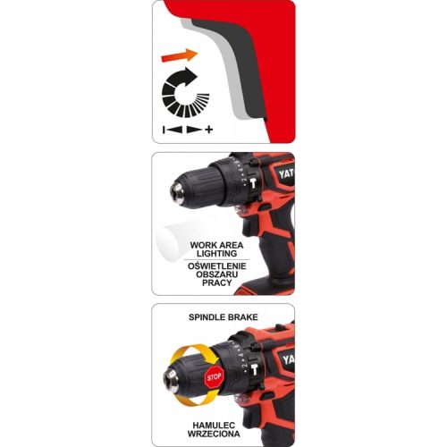 Akkumulátoros fúrócsavarozó 18 V Li-ion (2,0 Ah akku + töltő) YATO