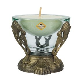 Üveg mécses antik hatású vázával, 14cm